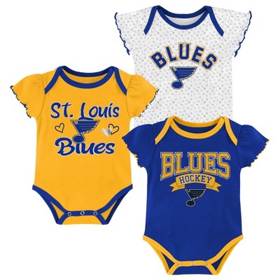  NHL St. Louis Blues Girls' Winning Goal Bodysuit Set 3pk - 18M 