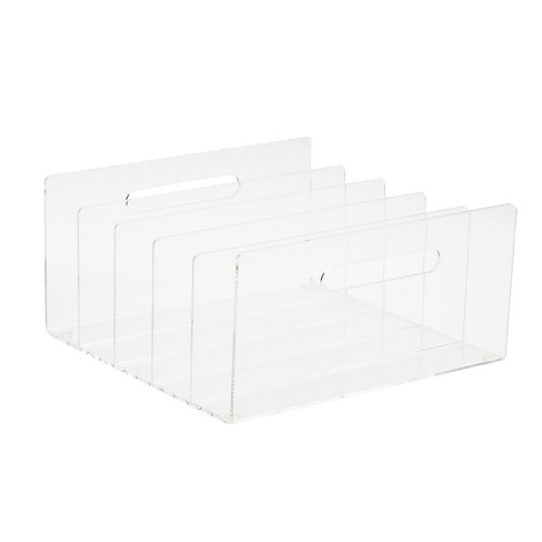Juvale 5 Slot File Folder Organizer for Desk, Clear Acrylic Holder (11 x 6 x 10 In) - image 1 of 4