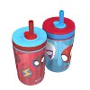Zak Designs 2pk 15 fl oz Plastic Kelso Spidey and his Amazing Friends Straw Tumbler Set: Kids Cups, Dishwasher-Safe - 3 of 4