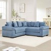 L-Shape Oversized Modular Sectional Sofa, Sofa with Armrests and 9 Throw Pillows, Upholstered Sofa with Corduroy Cushion-Cuddlewood - 2 of 4