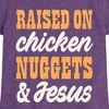 Girls' - Instant Message - Raised On Chicken Nuggets And Jesus Fitted Short Sleeve Graphic T-Shirt - 2 of 4