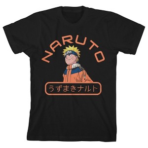 Naruto Classic Character With Kanji Youth Black Graphic Tee - 1 of 2