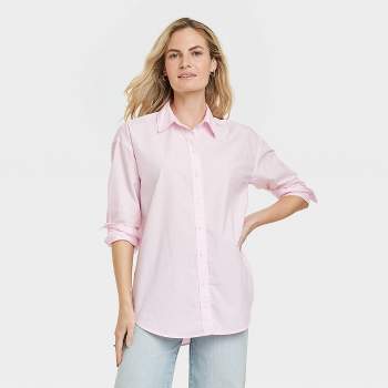 Women's Oversized Long Sleeve Collared Button-Down Shirt - Universal Thread™