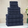 Smart Twist Viscose Cotton Blend Medium Weight Solid Textured Ribbed Towel Set by Blue Nile Mills - 2 of 4