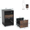 Kumasinova Mobile File Cabinet with Lock,2-Drawer Wooden Filing Cabinet with Shelf,Roll Printer Stand for Office & Home,Fit A4/Legal/Letter Size File - 3 of 4