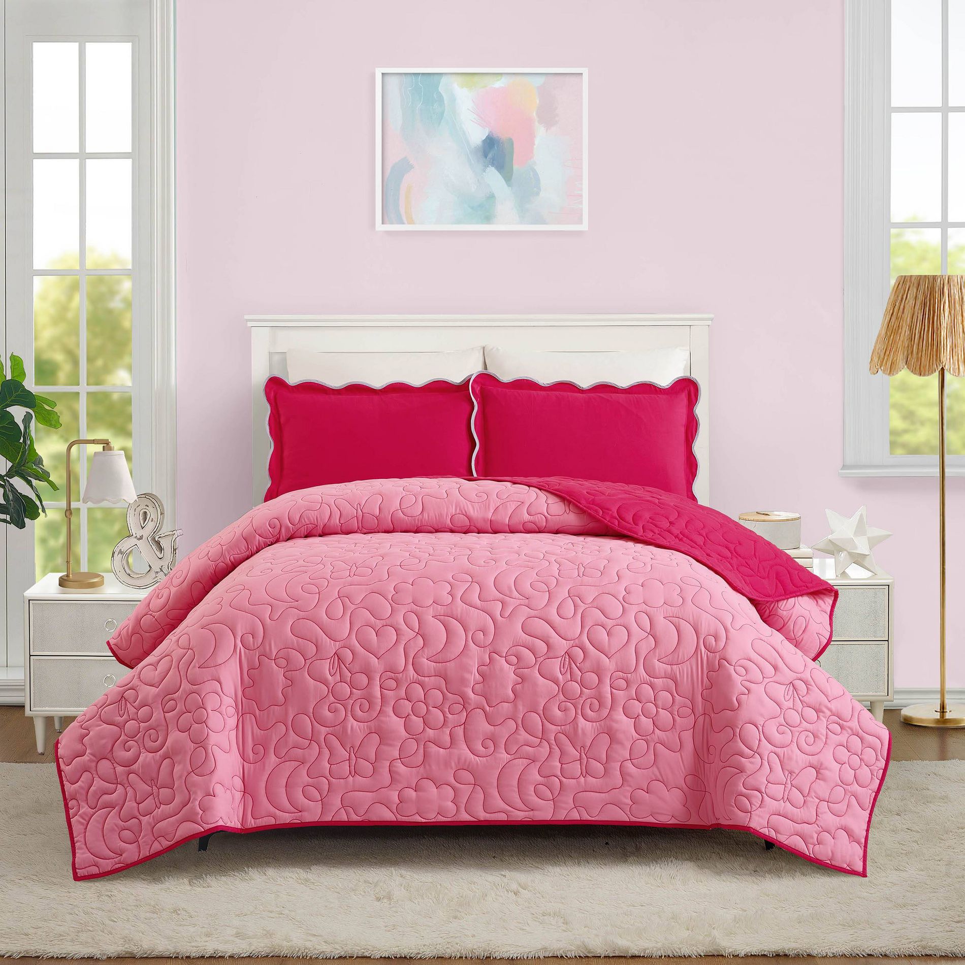 Prism Full/Queen Pink Icon Quilted Comforter