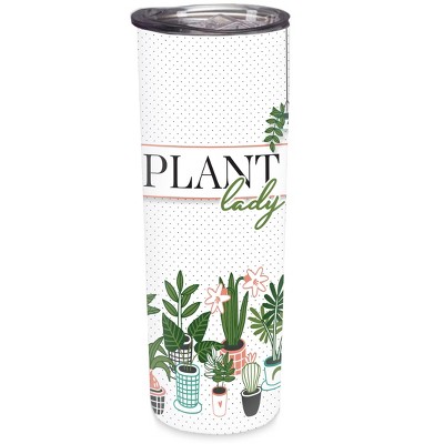 Elanze Designs Plant Lady Green Pots 20 ounce Stainless Steel Travel Tumbler