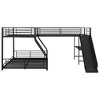 Whisen Morden Design L-Shaped Twin over Full Bunk Bed with Twin Size Loft Bed,Built-in Desk and Slide - 4 of 4