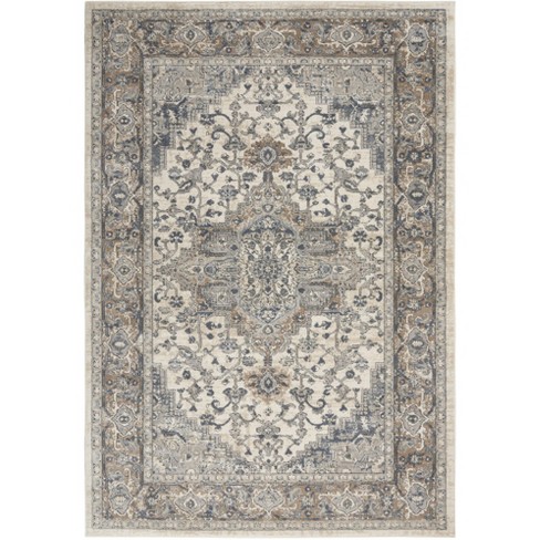 Nourison Concerto Center Medallion Indoor Rug Ivory Grey 5'3