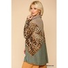 Slickblue Women's Mixed Animal Print Turtleneck Top, Knit Long Sleeve Shirt, Versatile Style, Brown, S - 4 of 4