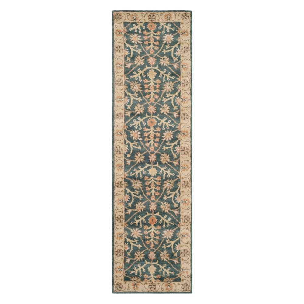  Floral Runner Blue/Light Gold