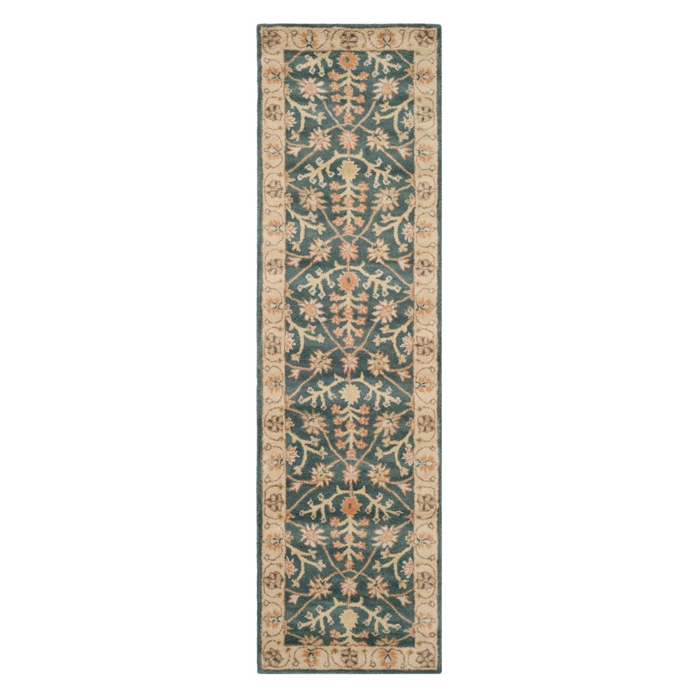 2'2inx8' Floral Runner Blue/Light Gold - Safavieh