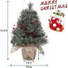 Acekool 2ft Mini Tabletop Tree - Pre-Lit LED Decor with Pinecone Accents - 3 of 4