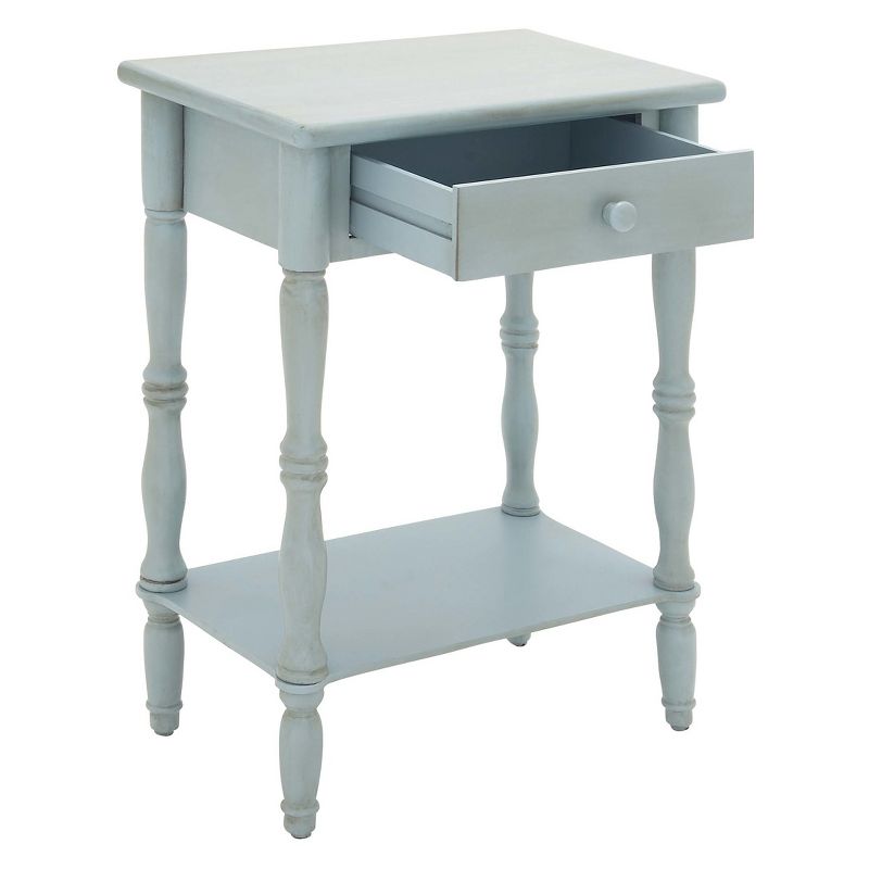 Wood Traditional Accent Table Gray/Blue - Olivia & May, 4 of 6