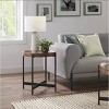20" Brookline Round End Table Medium Chestnut - Alaterre Furniture: Chic Industrial, Fixed Tray Top - 2 of 4