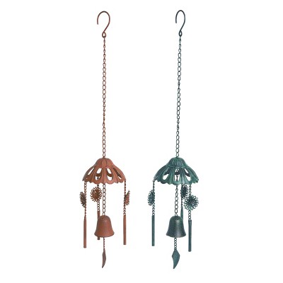 Transpac Metal Rustic Chime Set of 2 Spring Home Decorations