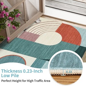 COZONY Geometric Runner Rug Runner, Washable Non-Slip Hallway Carpet Mat with Boho Print, Low Pile for Kitchen, Entryway, Laundry Room - 1 of 4