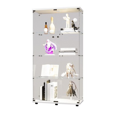 NicBex 4 Shelves File Cabinet with Double Door Glass Cabinet,Office Cabinet with Spacious Tier-Shelving Design,Filing Cabinet for Home Office