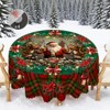 Merry Christmas Tablecloth, Snowman Santa Claus Christmas tree Stain-Resistant Dining Table Cover for Holiday Decor - 2 of 4