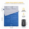 KingCamp 87x59" 2 Person 20 Degree Family Couple Sleeping Bag w/2 Pillows - 3 of 4