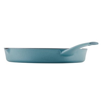 Rachael Ray Cast Iron 4-Qt. Casserole with 10 Griddle, Teal