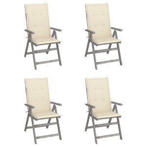 vidaXL Patio Reclining Chairs 4 pcs with Cushions Solid Acacia Wood - 1 of 1