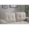 3-Seater Velvet Linen Convertible Sofa with Pull-Out Bed & Side Storage - 4 of 4