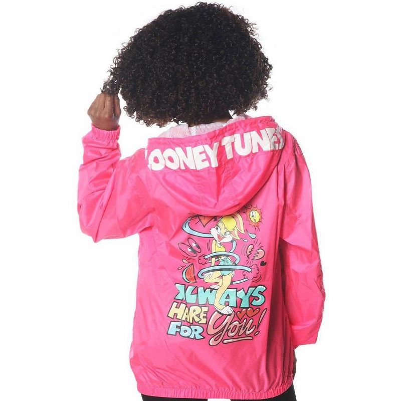 Members Only Women's Pink Looney Tunes Popover Windbreaker Jacket, 3 of 7