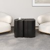 Dexmalle Set of 2 Irregular MGO End Table,Black - 3 of 4