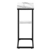 Monarch Specialties Accent Table C-Shaped End Side Snack Living Room Bedroom Metal Laminate White Marble Look Black Contemporary Modern - 3 of 4
