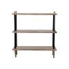 Storied Home 37" Mango Wood 3-Tier Shelf Black: Brass Finish, Rectangular, Space Saver - image 3 of 4