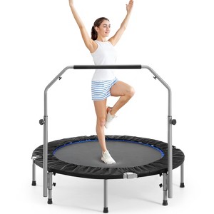 Dexmalle 40" Foldable Mini Trampoline with Adjustable Bar for Adults - 1 of 4