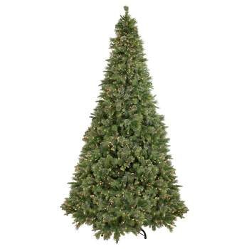 Northlight 9.5' Pre-Lit Full Kingston Cashmere Pine Artificial Christmas Tree, Clear Lights
