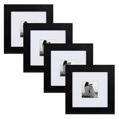8" x 8" Matted to 4" x 4" Museum Wall Frame Black - Kate & Laurel All Things Decor