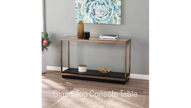 Lexing Glass Top Console Table Champagne - Aiden Lane, 2 of 8, play video