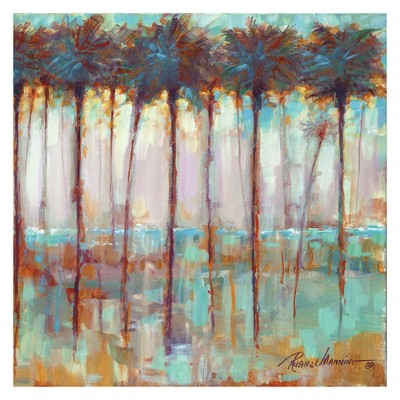 30"x30" Palms At Dusk Square By Ruane Manning Art On Canvas - Fine Art Canvas