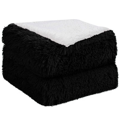 Piccocasa Shaggy Faux Fur Warm Reversible Solid Plush Fluffy