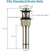 Bathroom Sink Drain with Overflow - Big Cap Pop up Drain Fit for Large Undermount Sink with Standard 1 3/4" Drain Opening,Brushed Nickel - 2 of 4