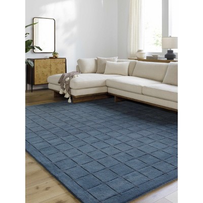 Hauteloom Sanvi Navy Wool Area Rug
