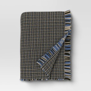 Woven Throw Blanket Neutral/Green/Blue - Threshold™ - 1 of 4