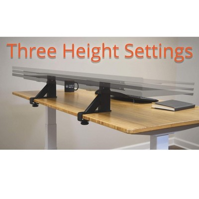 Black Adjustable Height Steel Monitor Stand Desk Shelf