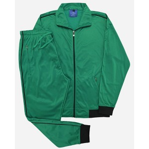 Men 2-piece Classic Jogger Tracksuit Track Jacket & Trackpants Solid Plain Outfit - 1 of 4