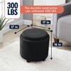 Ornavo Home Lawrence Round Storage Ottoman with Table Top Lid - 2 of 4