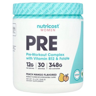 Nutricost Women, Pre-Workout Complex With Vitamin B12 & Folate, Peach Mango, 12.4 oz (348 g)