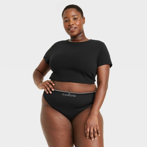 Women's Seamless Thong - Colsie™ Black 1x : Target