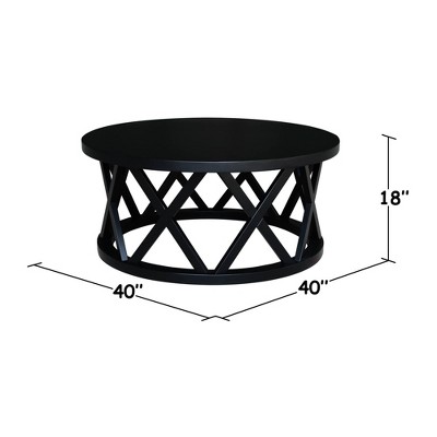 Eco-Friendly Parawood 43" Round Coffee Table in Black