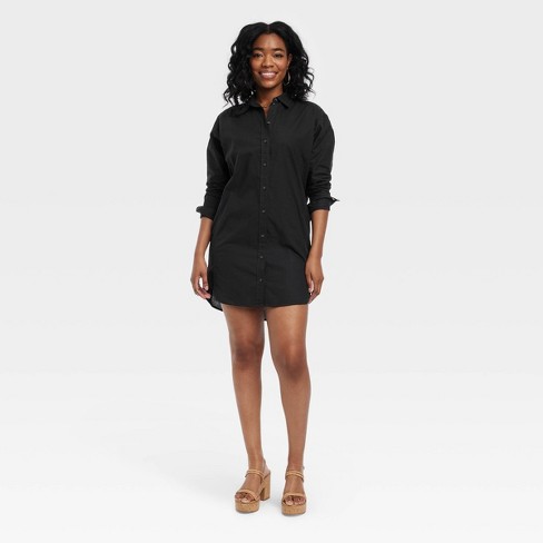 Black mini outlet shirt dress