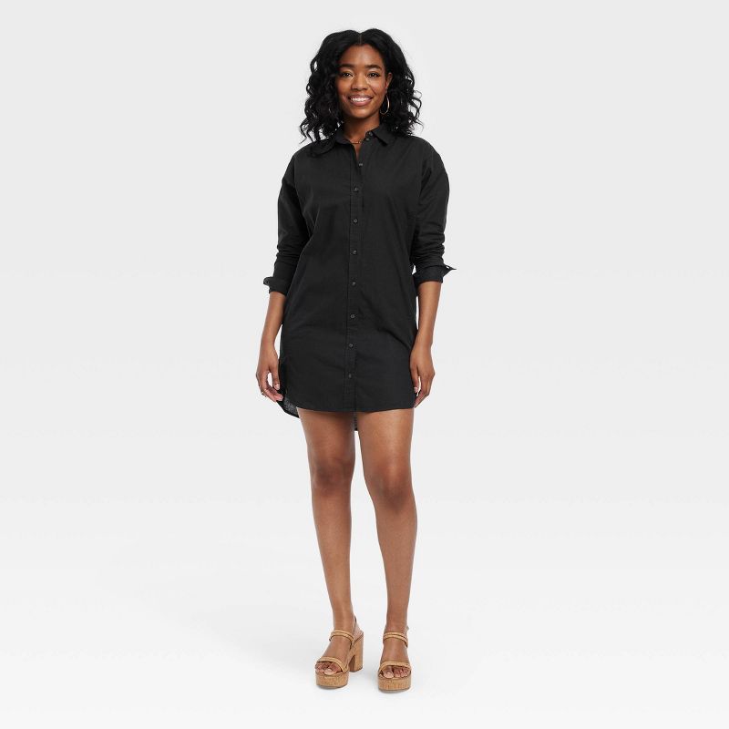 Women's Long Sleeve Mini Shirtdress - Universal Thread™, 1 of 12