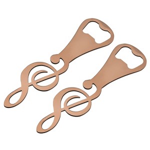 Unique Bargains Metal Music Note Flat Beer Soda Bottle Opener for Home Bar 2 Pcs - 1 of 4