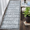 Vintage Area Rug Boho Low-Pile Indoor Floral Print Carpet for Living Room Bedroom, 2' x 6' Gray - 3 of 4
